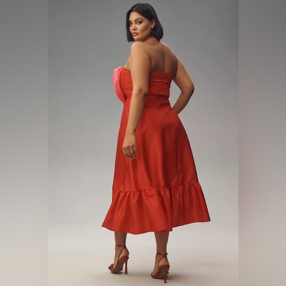 NWT! Anthropologie Pink/Red Hutch Strapless Heart Maxi Dress - US 10 ⚽️ - Picture 8 of 16